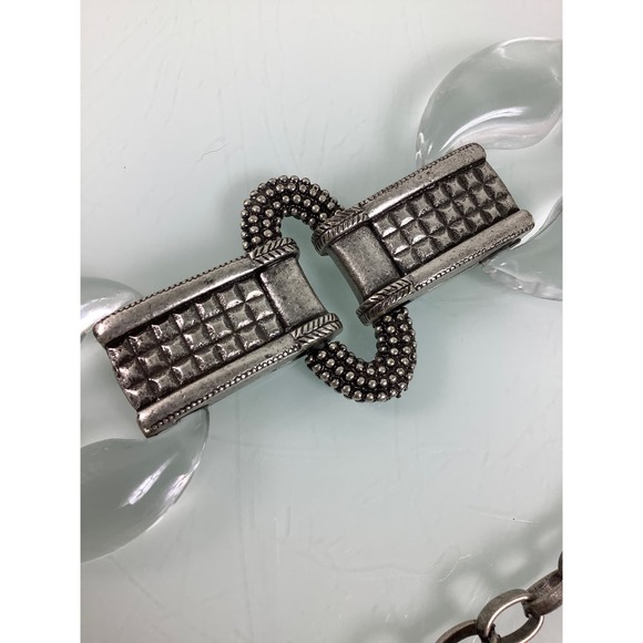 Chico’s Acrylic Rings Chain & Links Adjustable Belt Size OSFM EUC